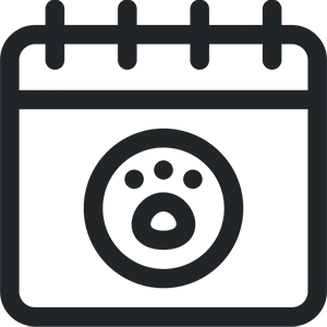 calendar with paw icon